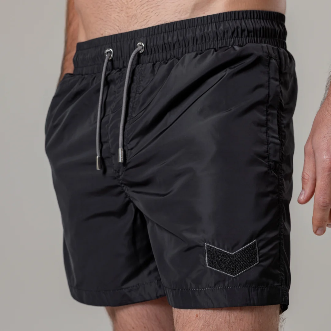 Black Chevron Swim Shorts - Image 2