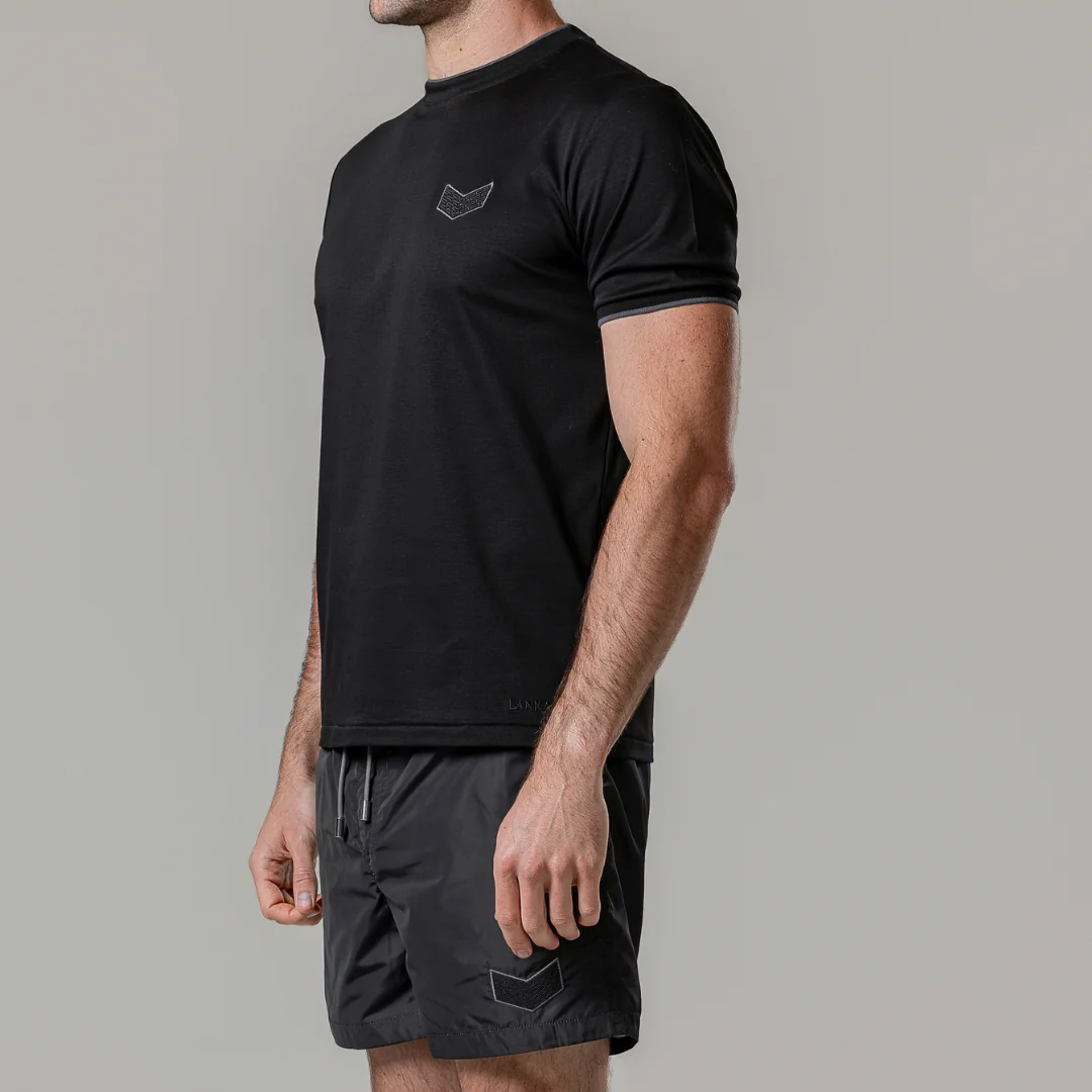Black Chevron Swim Shorts - Image 3