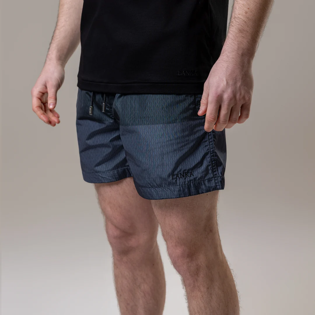 Black | Grey Split Swim Shorts - Image 14