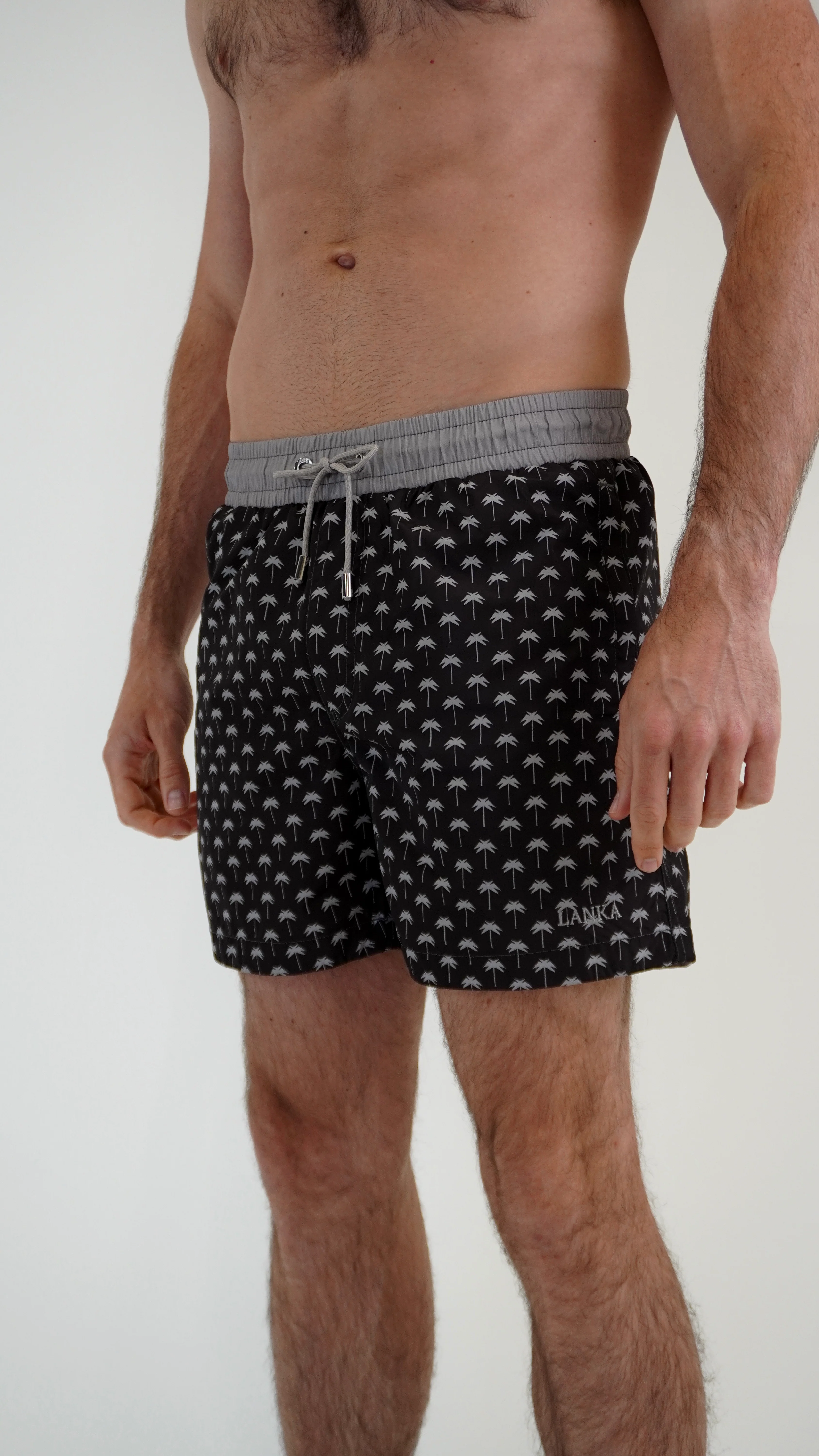 Black Palm Trees Swim Shorts - Image 4