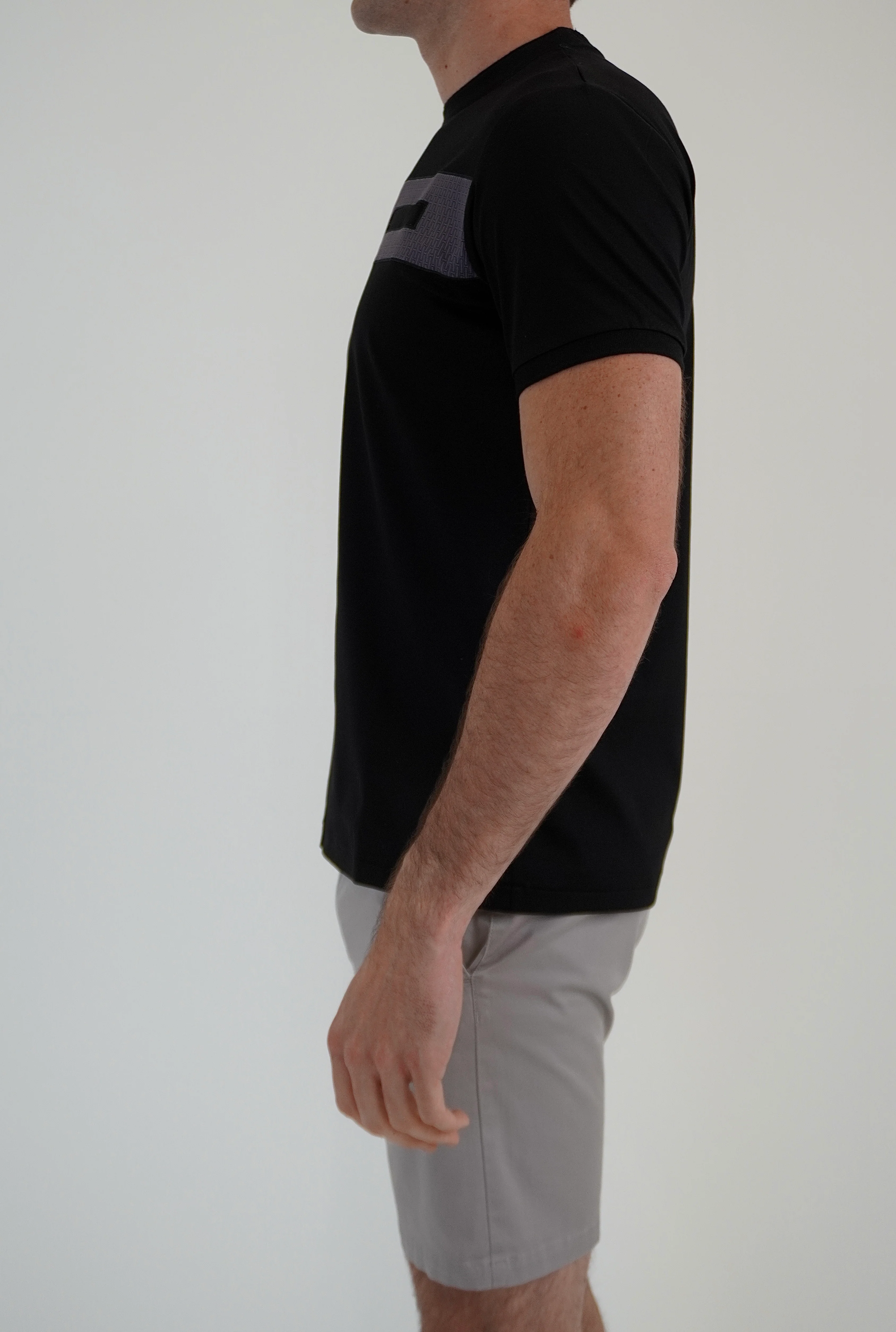 Black with Grey Block T-Shirt - Image 5