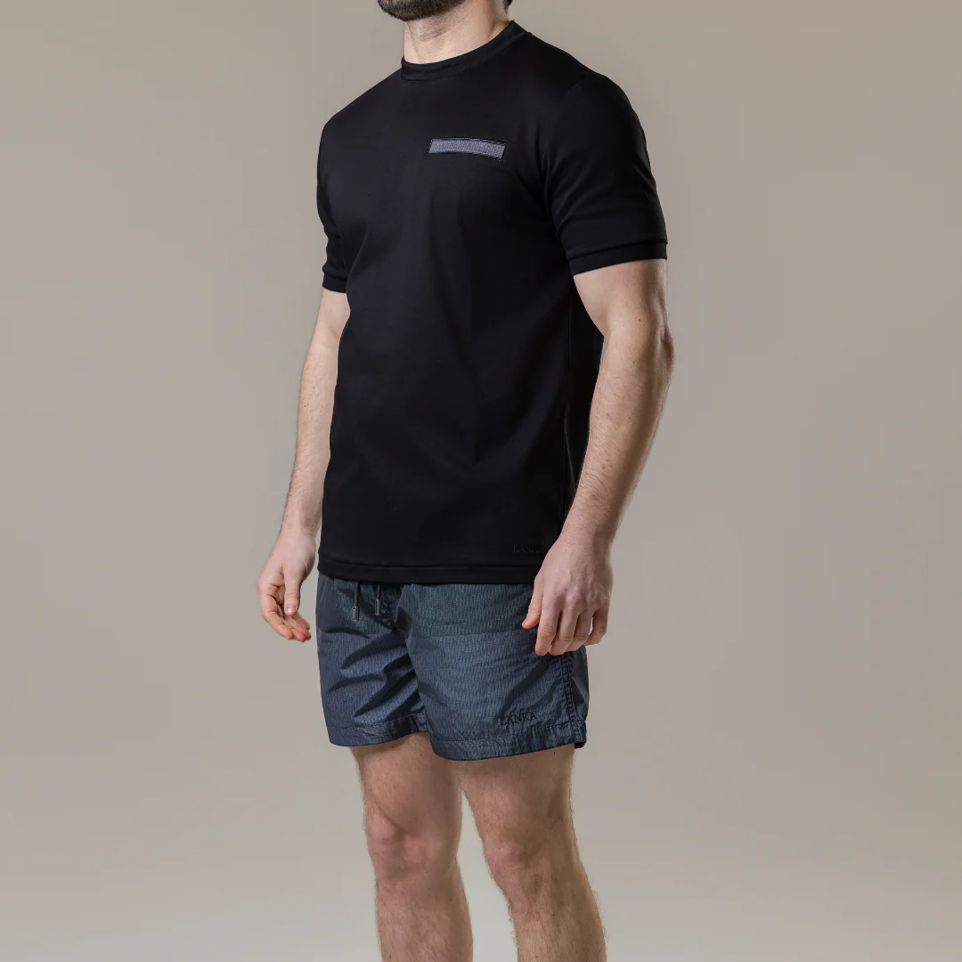 Black with Grey Pocket T-Shirt - Image 6