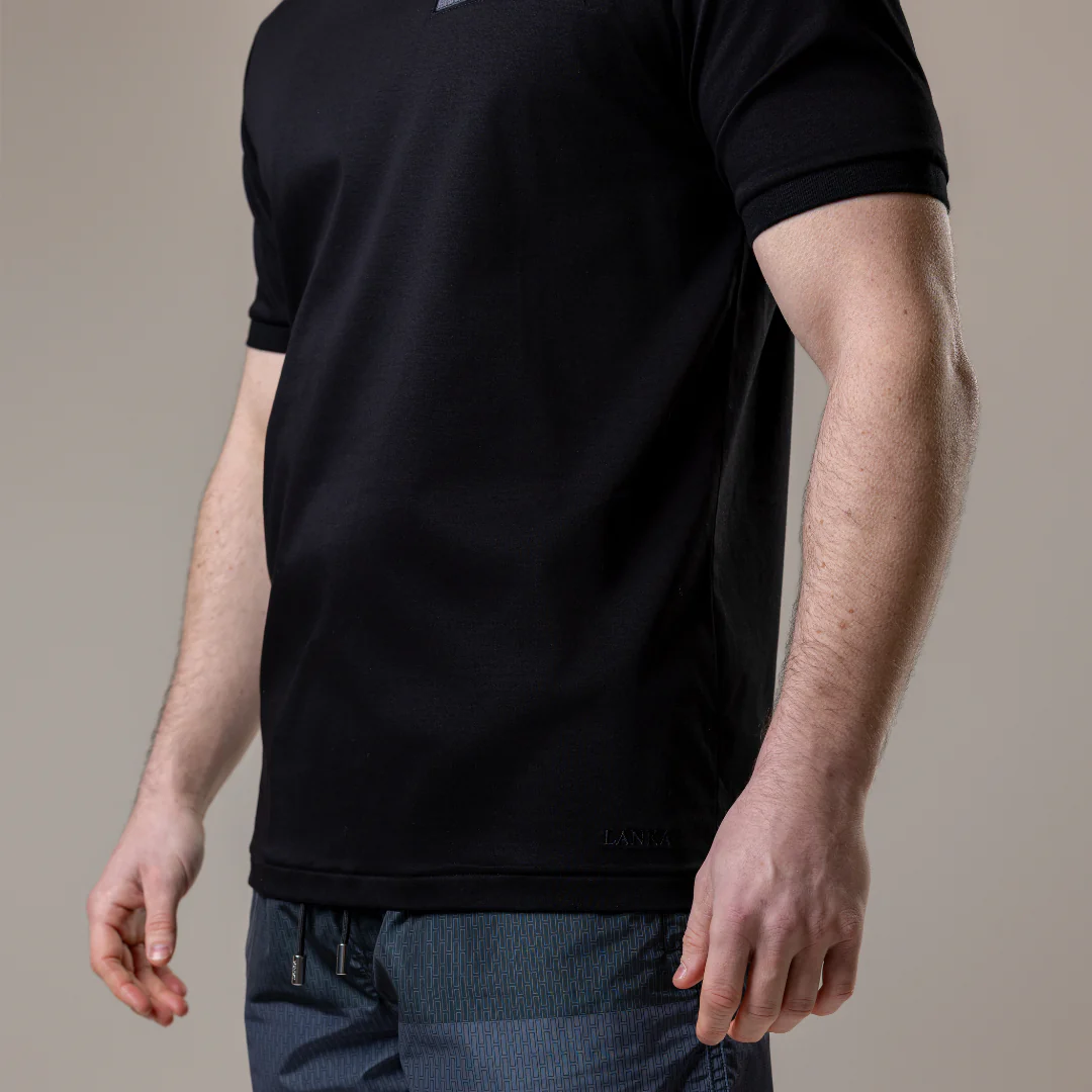 Black with Grey Pocket T-Shirt - Image 9