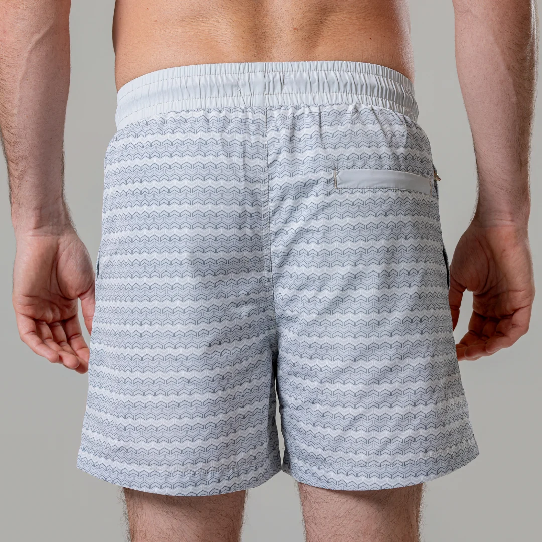 Light Grey Chevron Swim Shorts - Image 7