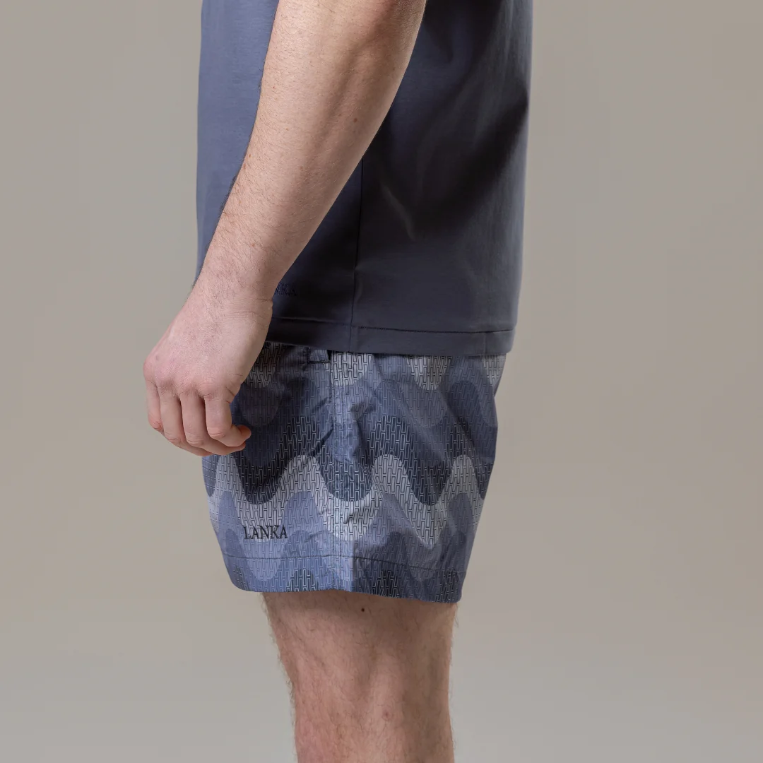 Grey Small Waves Swim Shorts - Image 13