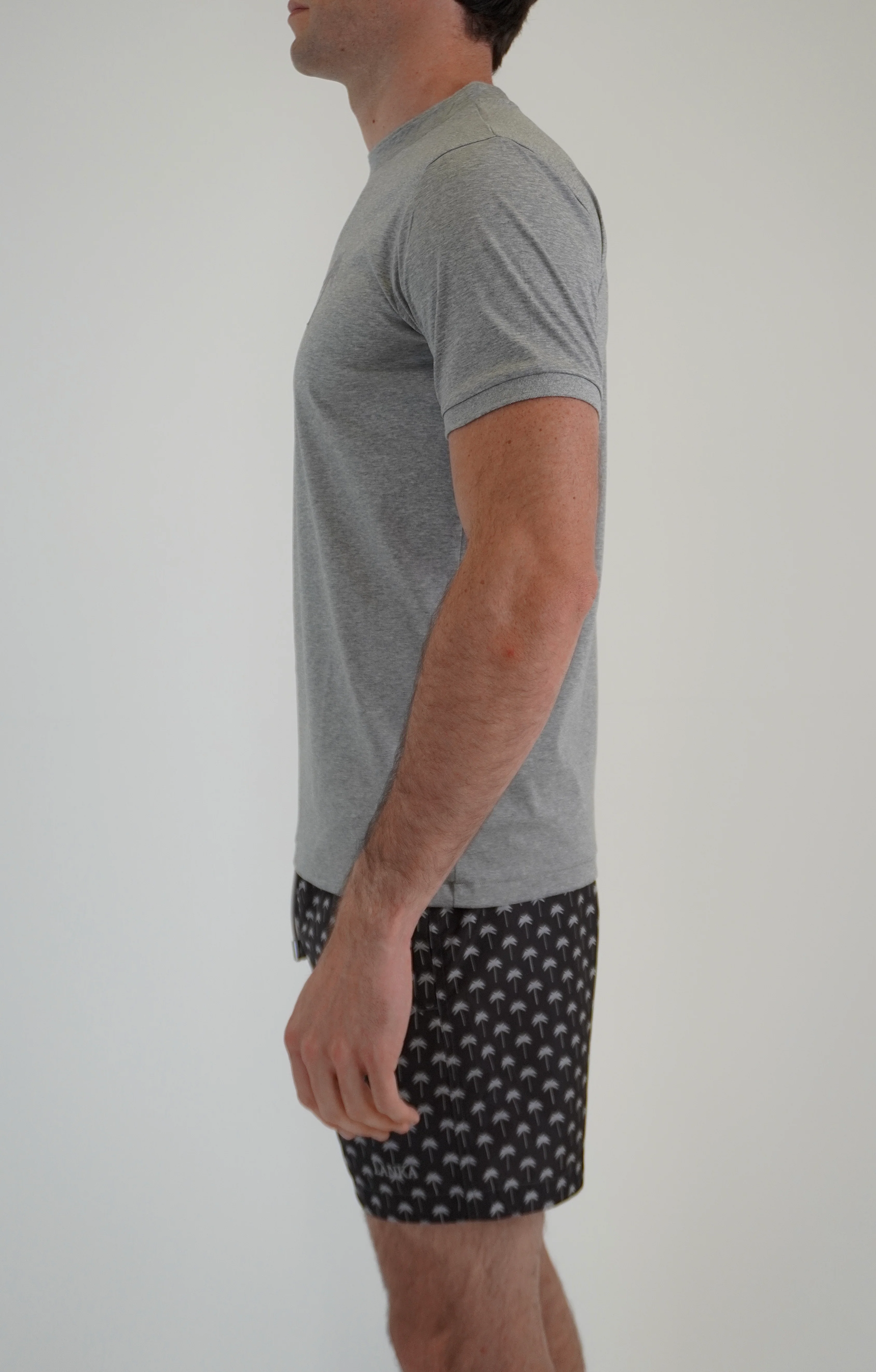 Marl Grey Palm Trees T-Shirt - Image 6