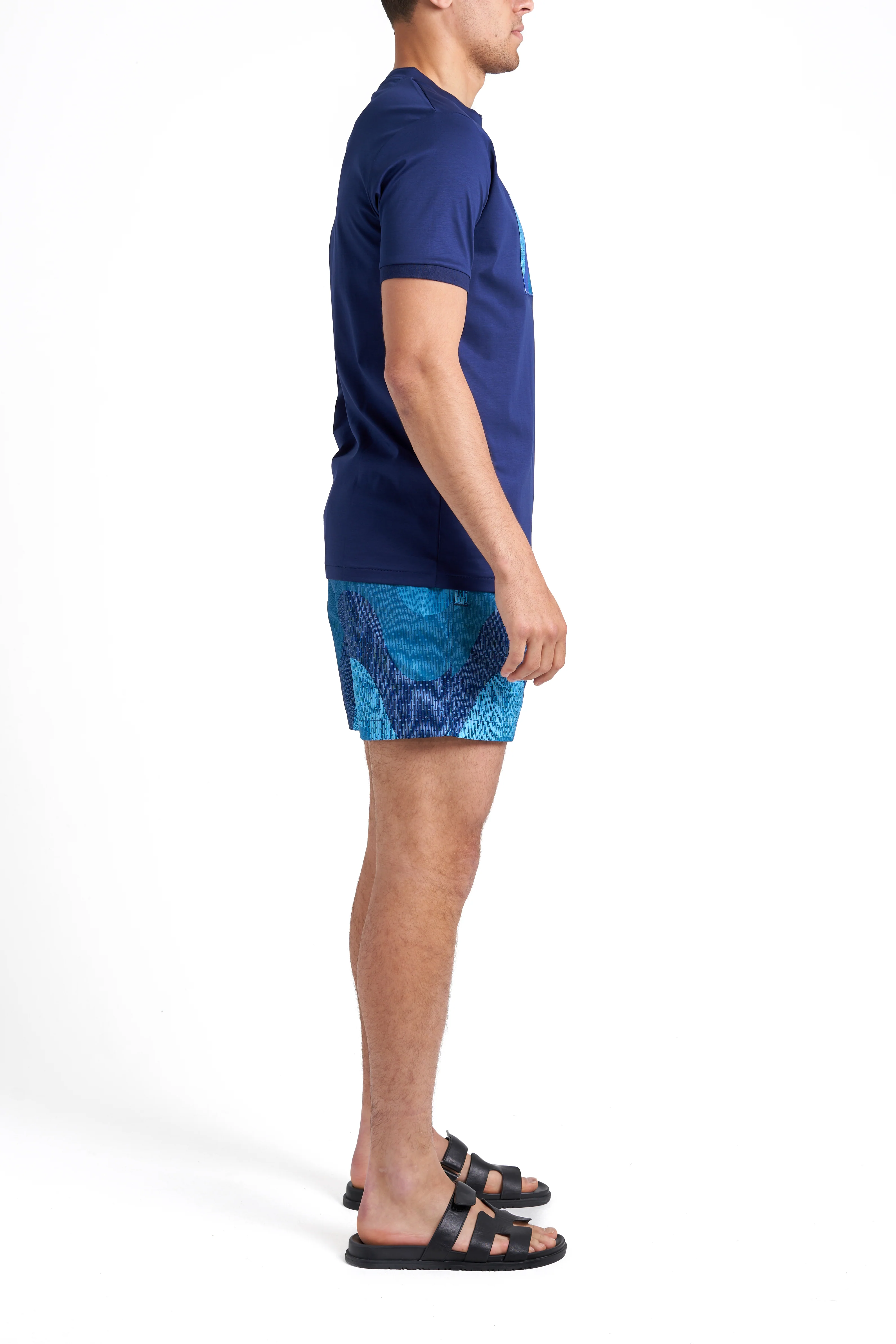 Navy Big Waves Swim Shorts - Image 7