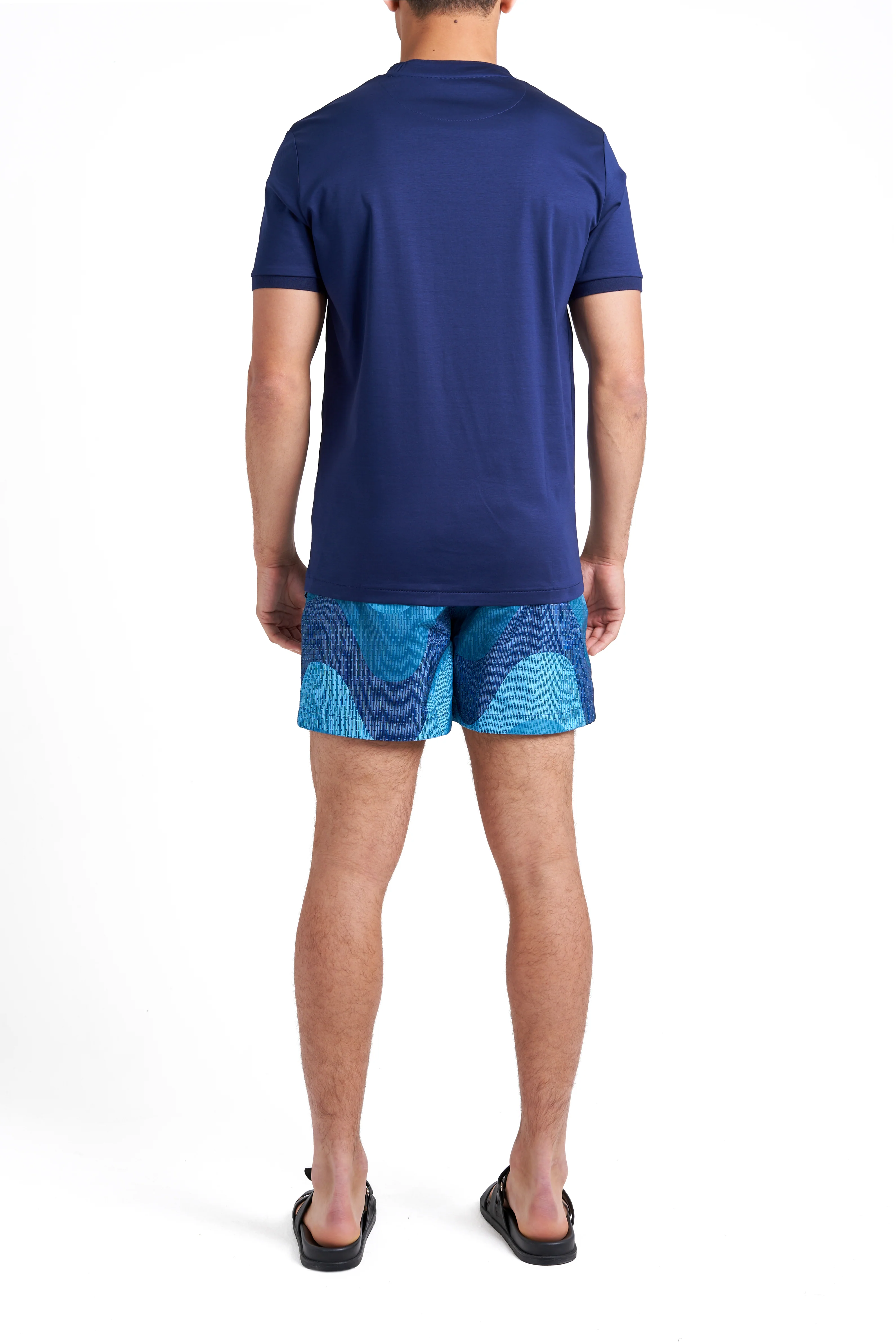 Navy Big Waves Swim Shorts - Image 9