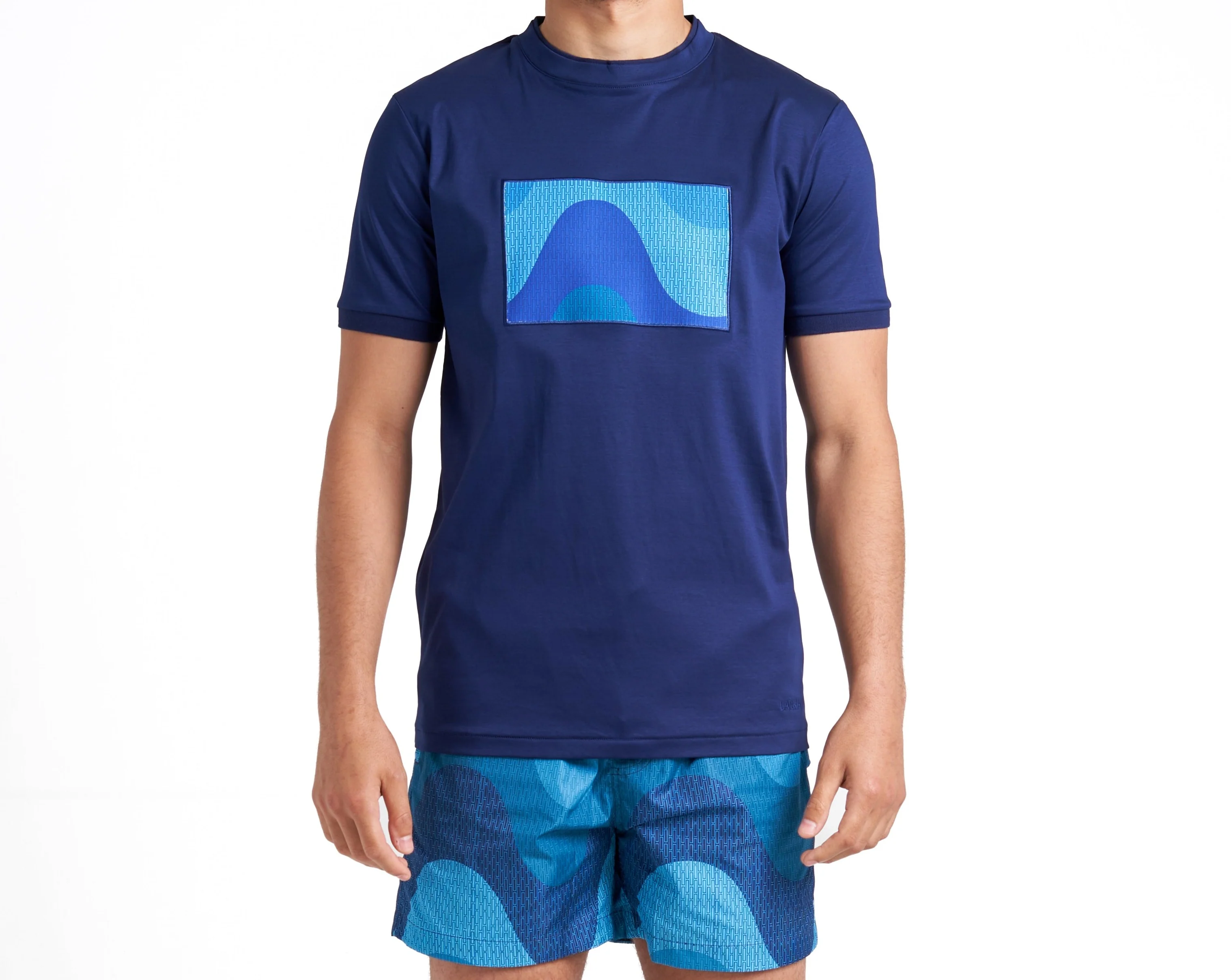Navy Big Waves T-Shirt