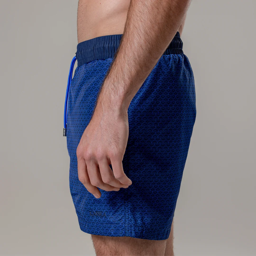 Navy Chevron Swim Shorts - Image 5