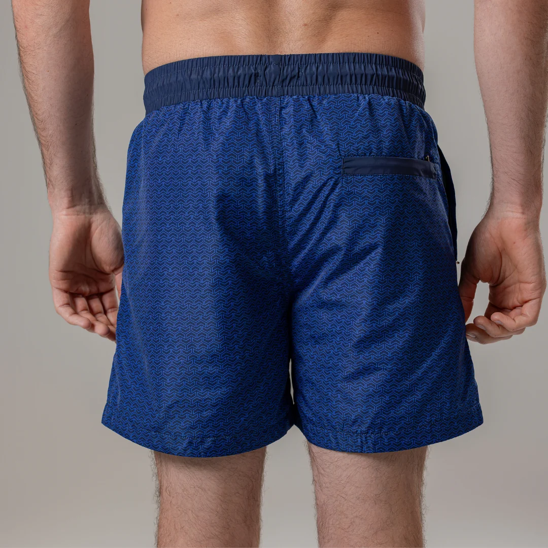 Navy Chevron Swim Shorts - Image 6