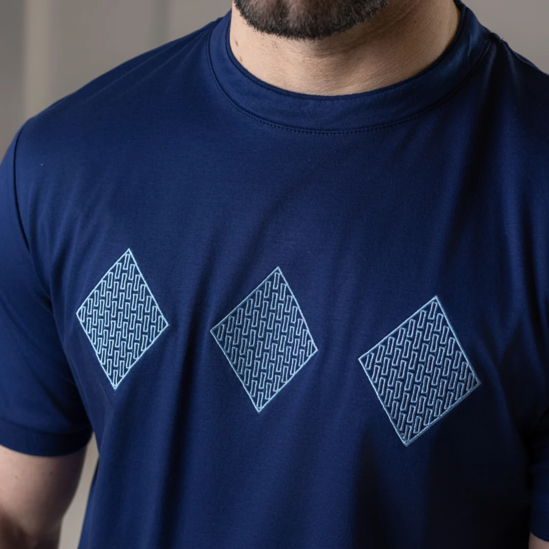 Navy Diamonds T-Shirt - Image 15