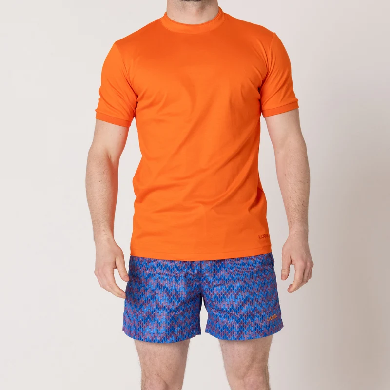 Navy Mixed Chevron Swim Shorts - Image 4