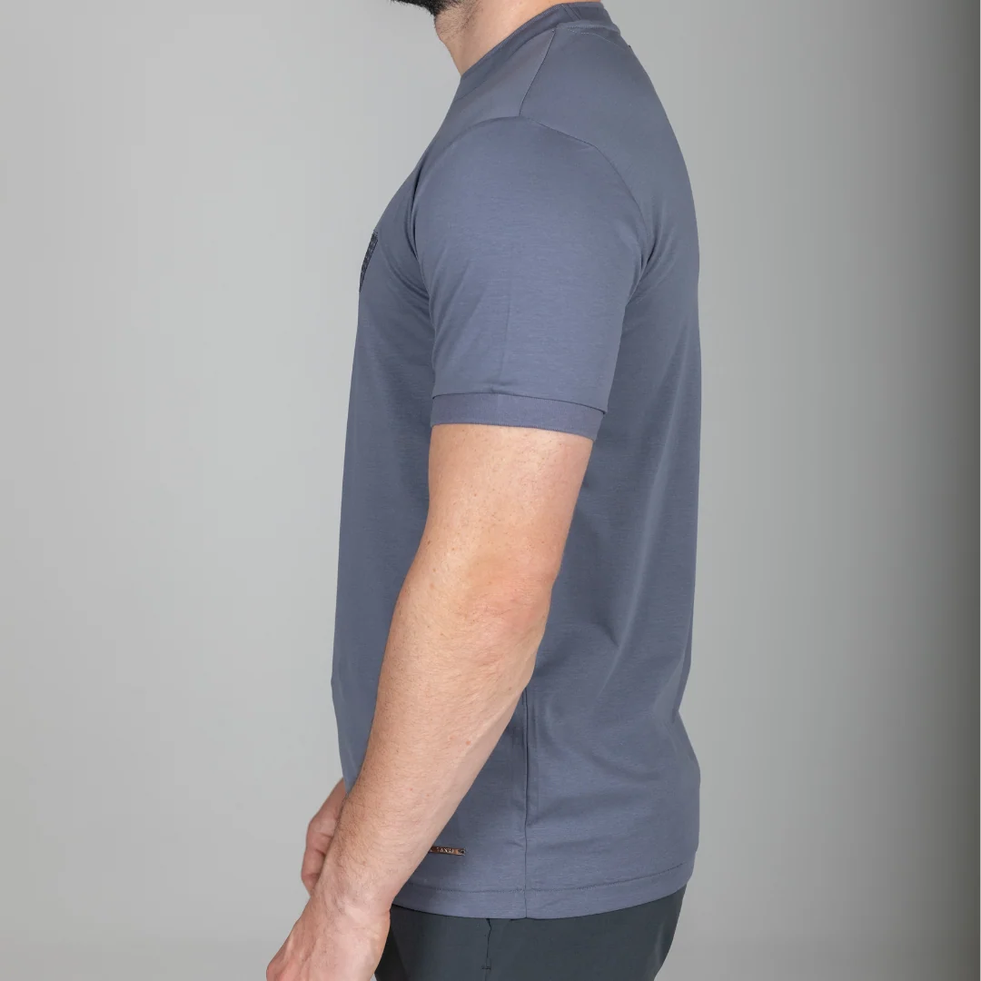 Premium Steel Grey Triangle T-Shirt - Image 5