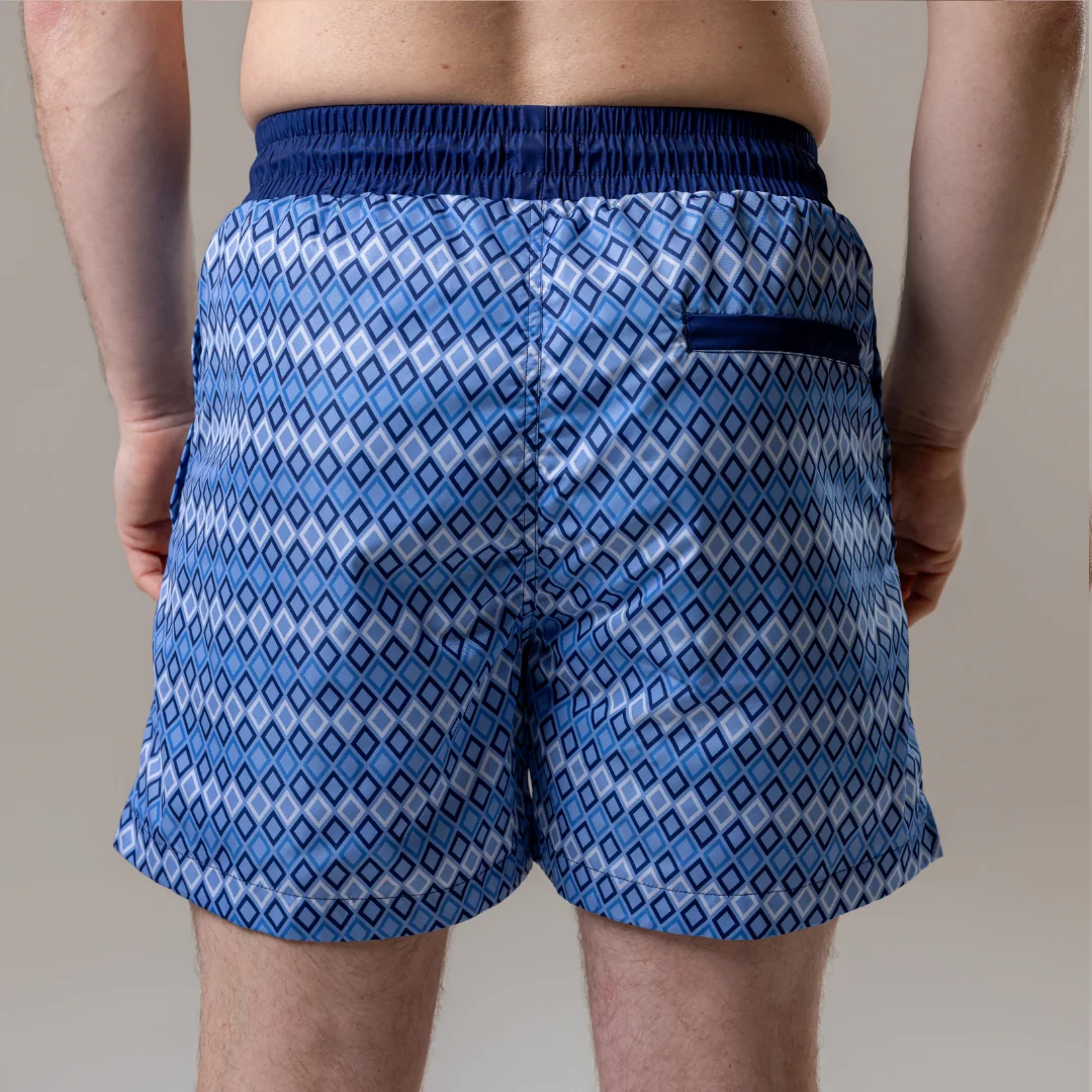 Steel Blue Diamonds Swim Shorts - Image 10