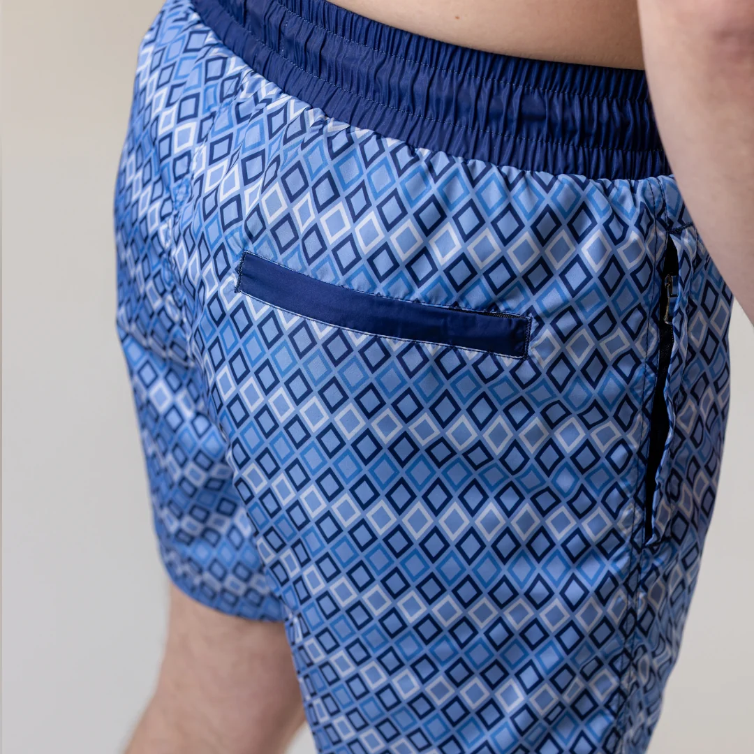 Steel Blue Diamonds Swim Shorts - Image 12