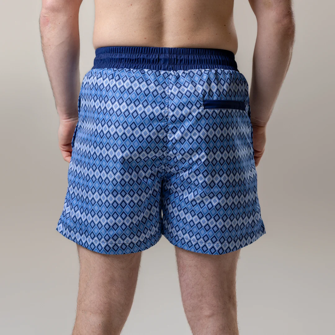 Steel Blue Diamonds Swim Shorts - Image 14