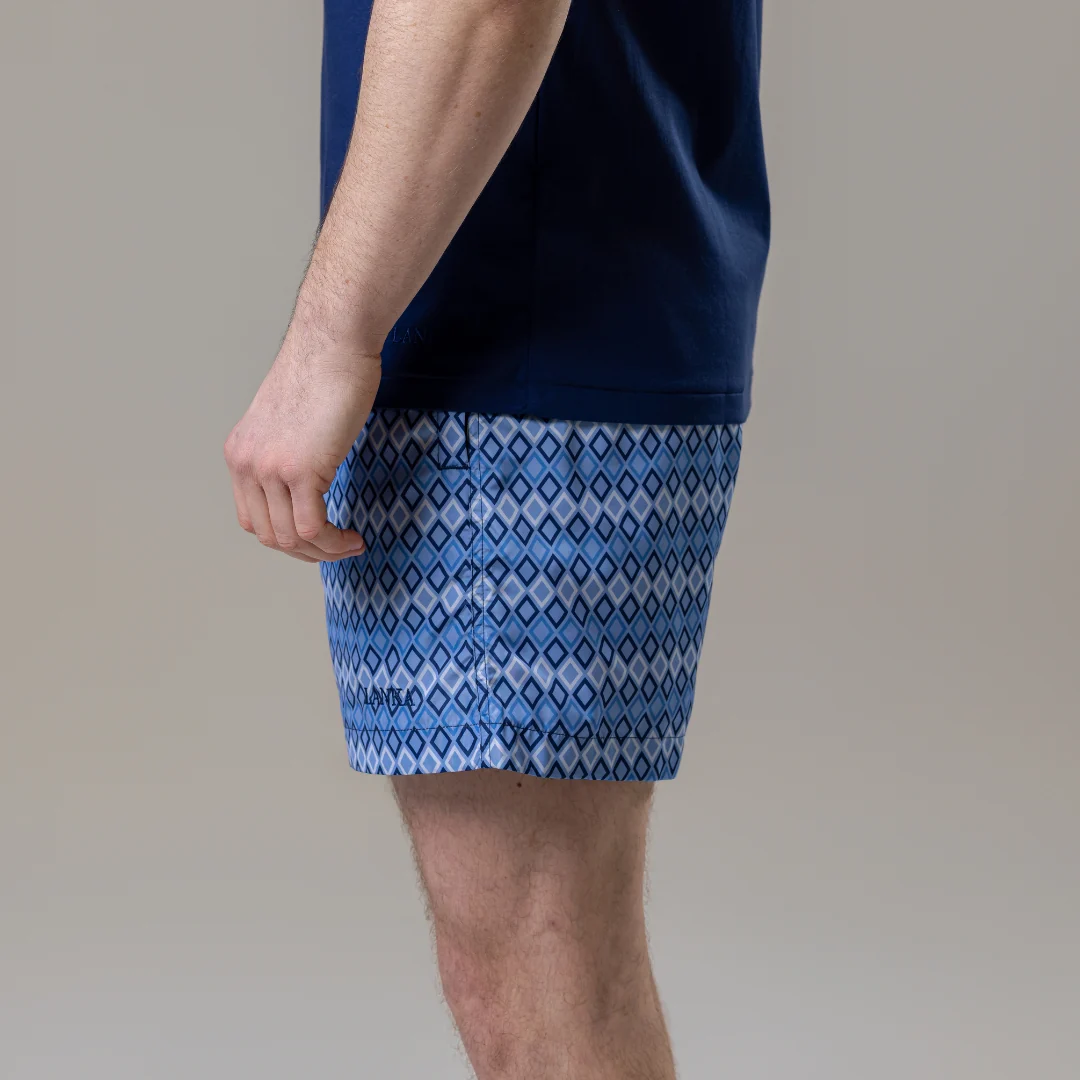 Steel Blue Diamonds Swim Shorts - Image 16