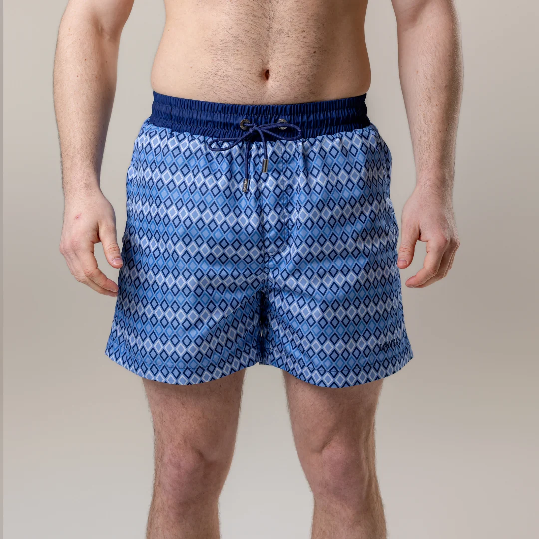 Steel Blue Diamonds Swim Shorts - Image 7