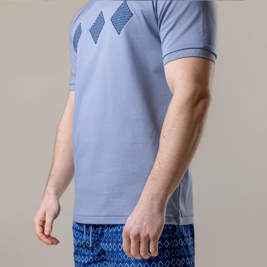 Steel Blue Diamonds T-Shirt - Image 5