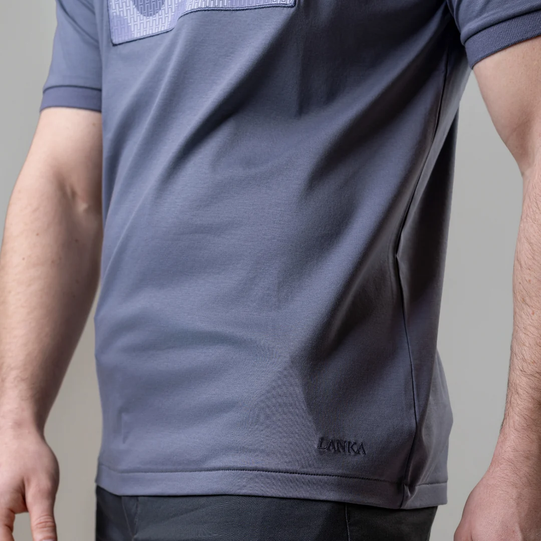 Steel Grey Small Waves T-Shirt - Image 11