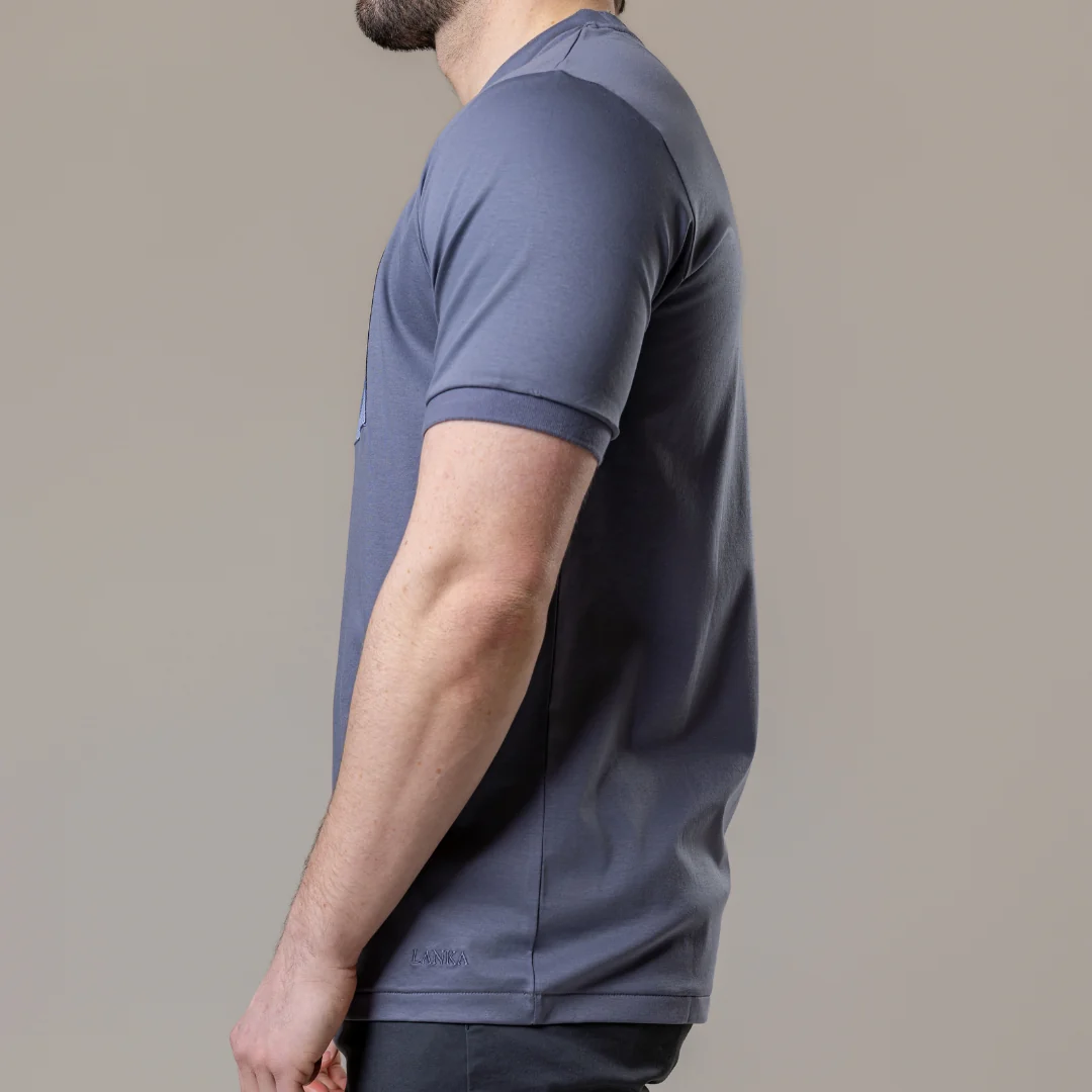Steel Grey Small Waves T-Shirt - Image 12