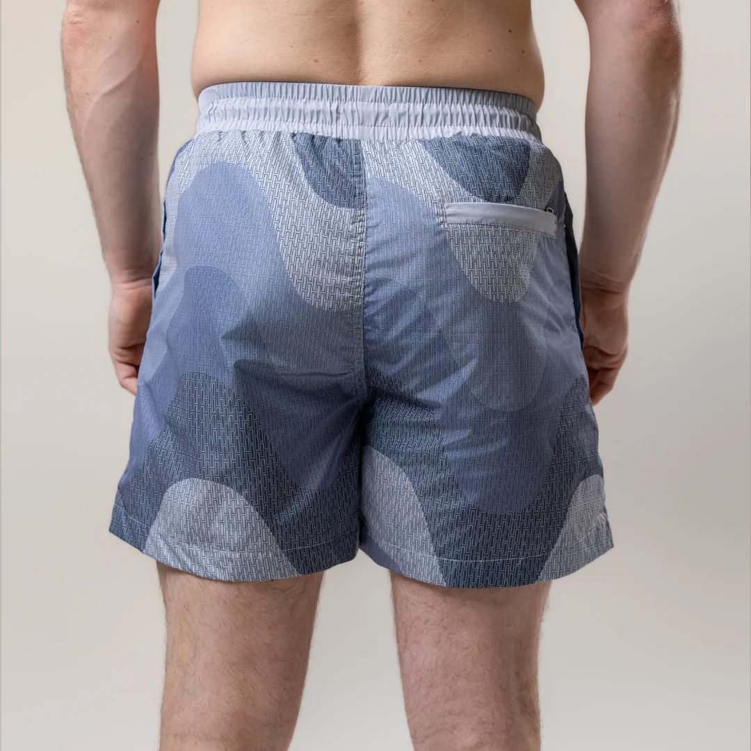 Steel Grey Waves Swim Shorts - Image 5