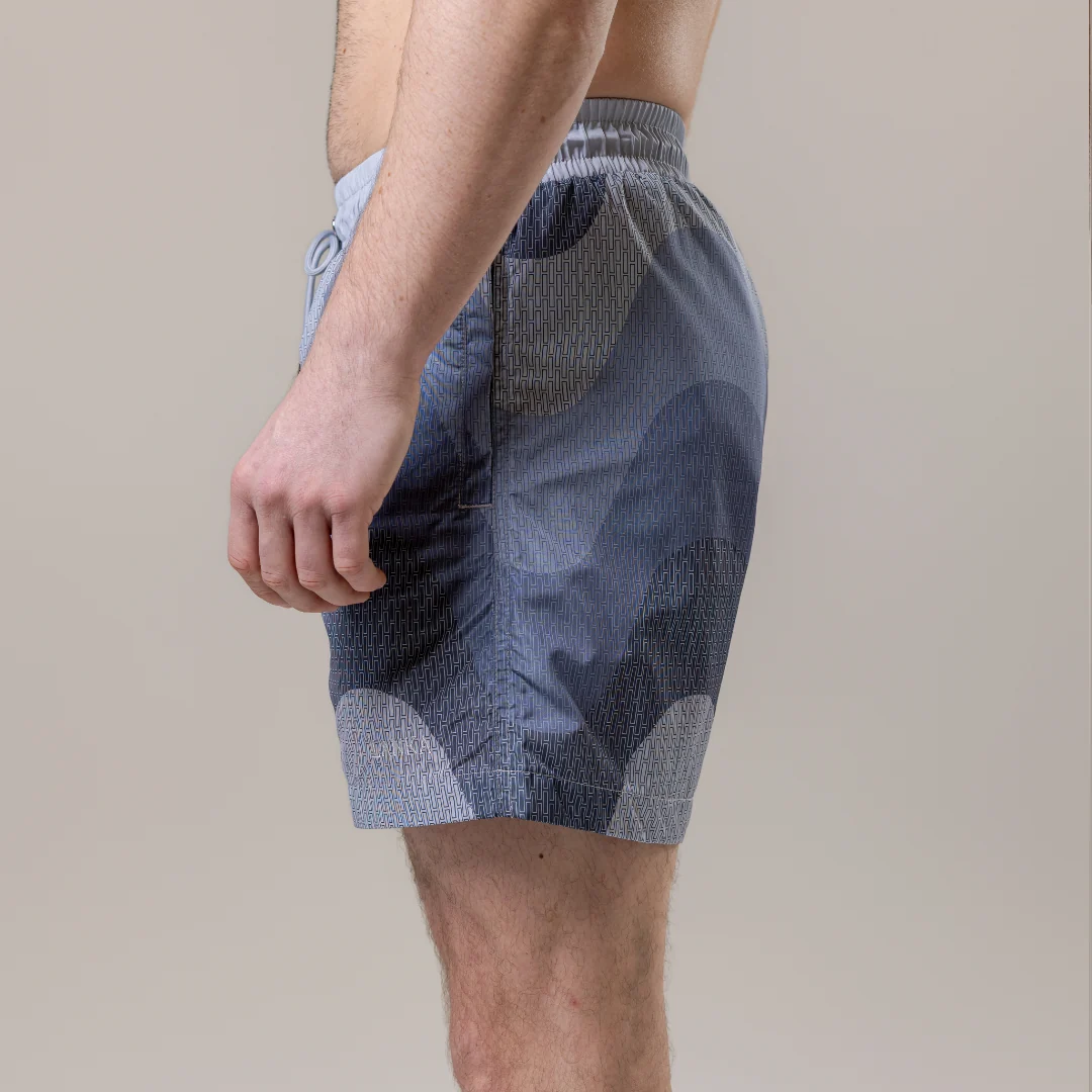 Steel Grey Waves Swim Shorts - Image 6