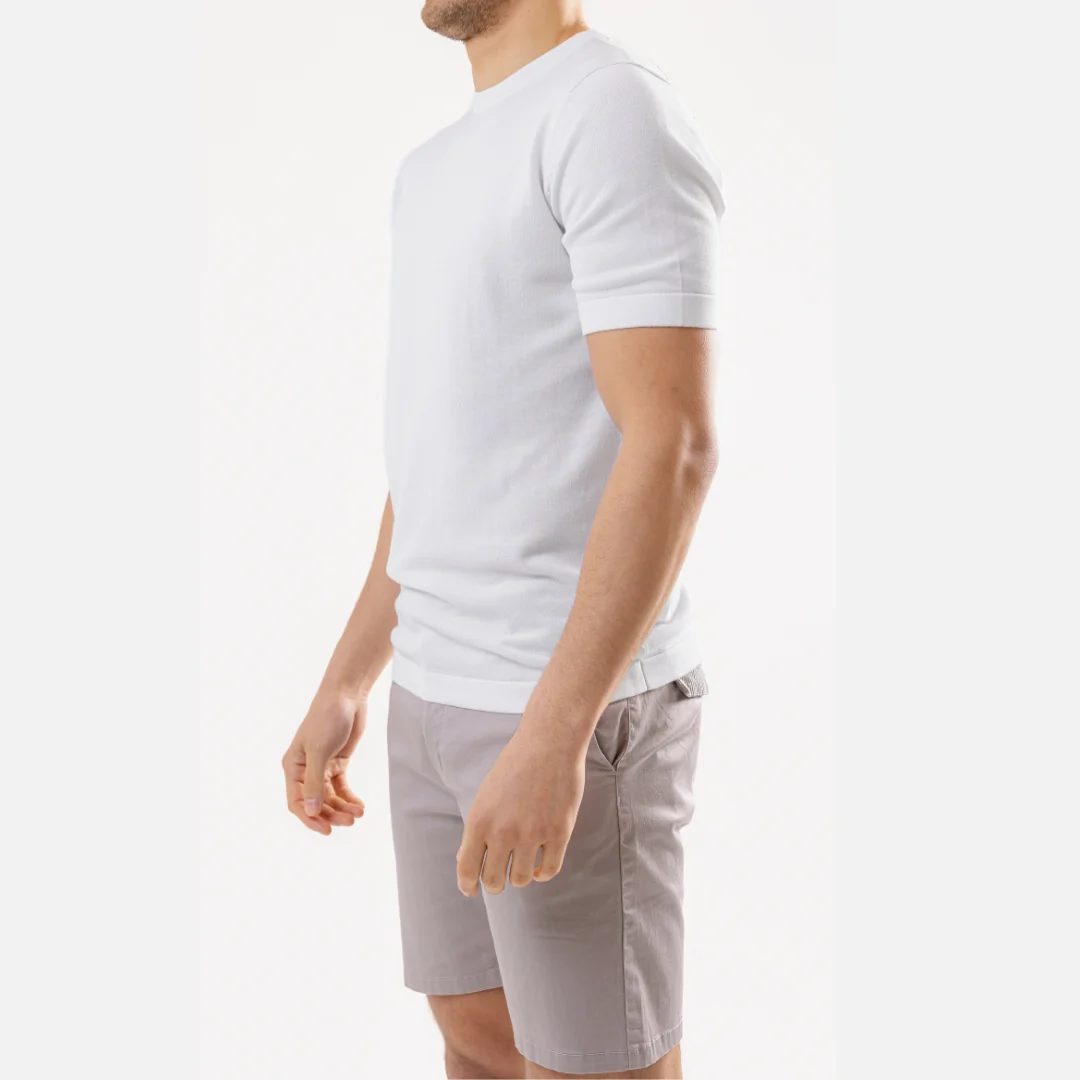 White Cotton Silk T-Shirt - Image 7