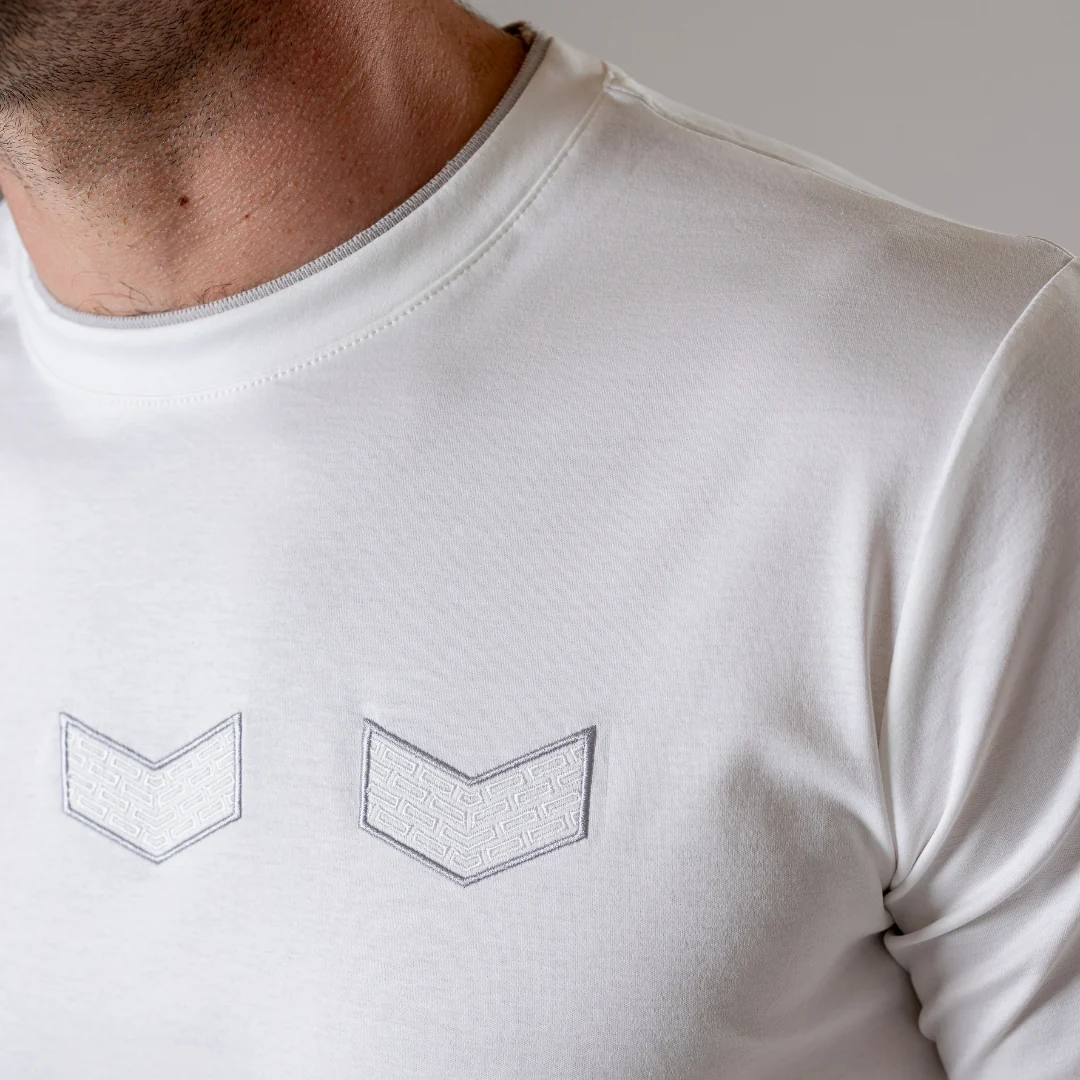 White Chevron T-Shirt - Image 8