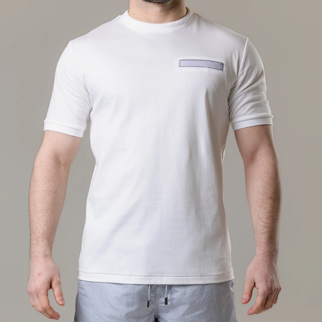 White with Stone Pocket T-Shirt - Image 10